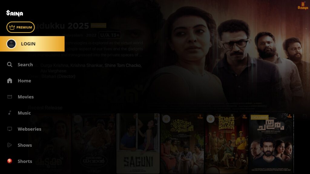 Screen Shot from Saina Play on Android TV